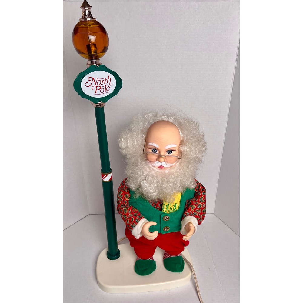 Vintage Santa's Best Animated Santa with North Pole Lamp Motion Christmas Decor